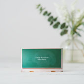 Groene schoolschoolleraar met QR-code Visitekaartje (Staand voorkant)