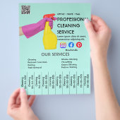 groene schoonmaak Foto poster met afscheurbare tab Flyer (Hand)