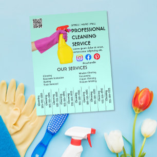 groene schoonmaak Foto poster met afscheurbare tab Flyer