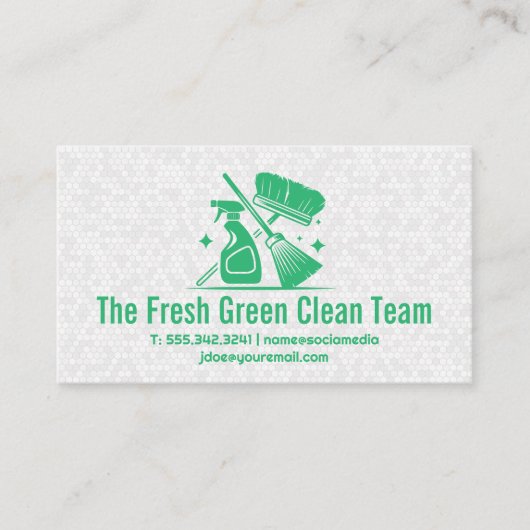 Groene schoonmaak iconen | Badkamer Tegels Achterg Visitekaartje (Voorkant)
