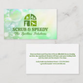 Groene schoonmaak pictogrammen | Zeep Sud Bubbles Visitekaartje (Voorkant / Achterkant)