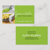 Groene schoonmaakbeurten voor thuisgebruik visitekaartje (Voorkant / Achterkant)