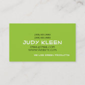Groene schoonmaakbeurten voor thuisgebruik visitekaartje (Achterkant)