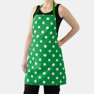 Groene schort met witte stippen, vlak weergegeven