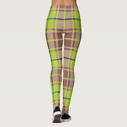 Groene Schotse speldengroene Leggings (Achterkant)