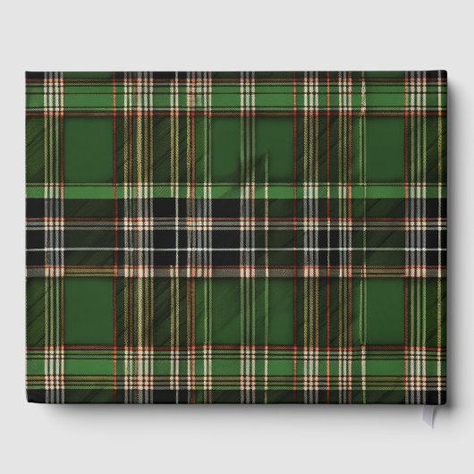 Groene Schotse Tartan bruiloft Gastenboek (Achterkant)