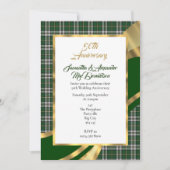 Groene Schotse tartan gouden huwelijksjubileum Kaart (Voorkant)