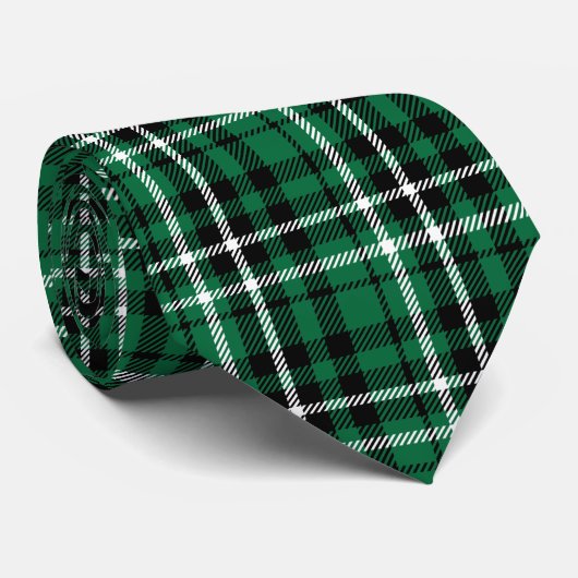Groene Schotse Tartan Plaid Stropdas (Opgerold)