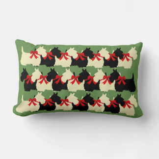 Groene Schotse Terrier hond met geruite print Kussen