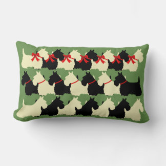 Groene Schotse Terrier hond met geruite print Kussen