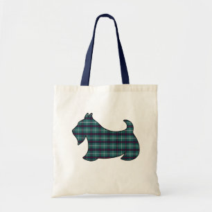 Groene Schotse Terrier Tote Bag met Schotse ruit