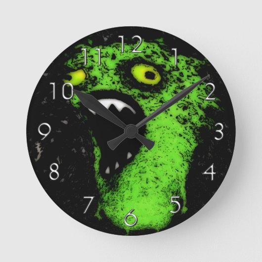 groene schreeuw ronde klok (Voorkant)