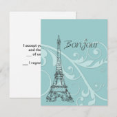 Groene schuifwiel en Eiffeltoren Kaart (Voorkant / Achterkant)