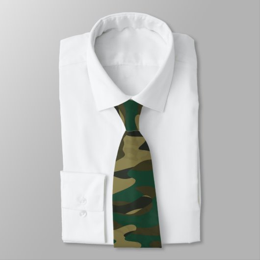 Groene Schutkleur Camo Stropdas (Gebonden)