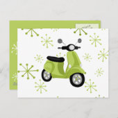 Groene scooter briefkaart (Voorkant / Achterkant)