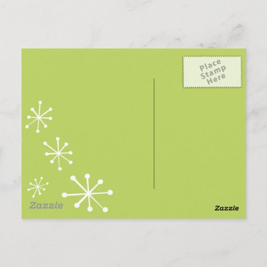 Groene scooter briefkaart (Achterkant)