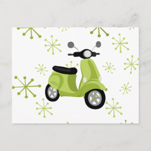 Groene scooter briefkaart