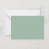 Groene Script Minimalistische Naam Monogram Notitiekaartje (Achterkant)