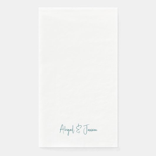 Groene Script Persoonlijke Namen Bruiloft Servet (Voorkant)