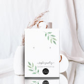 Groene Script Sieraden Logo Oorbellen Display Visitekaartje