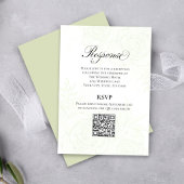 Groene Script Trouwkaart QR Code RSVP Kaart