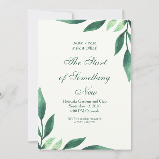 Groene scriptbladeren kaart (Voorkant)