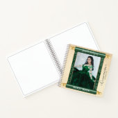 Groene Scroll Foto Budget Quinceañera Gastenboek Notitieboek (Binnen)