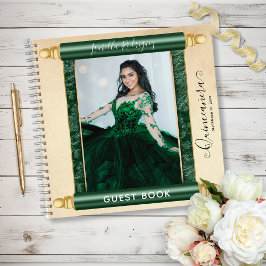 Groene Scroll Foto Budget Quinceañera Gastenboek Notitieboek