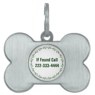 Groene Scroll Pet ID-tag Huisdieren Naamplaatje