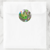 Groene sculptuur spiegels glas ronde sticker (Tas)