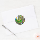 Groene sculptuur spiegels glas ronde sticker (Envelop)