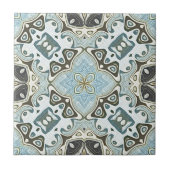 Groene Seafoam Blauwgroen Turquoise Blauwe Etnisch Tegeltje (Voorkant)