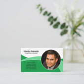 Groene Security Professional Custom Photo QR Code Visitekaartje (Staand voorkant)