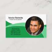 Groene Security Professional Custom Photo QR Code Visitekaartje (Voorkant)