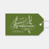 Groene Seizoenen Elegant Flourish Holiday Cadeaulabel (Voorkant (Horizontaal))