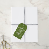 Groene Seizoenen Elegant Flourish Holiday Cadeaulabel (Met Touw)