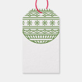 Groene seizoensgroeten met Kerstbal Cadeaulabel (Achterkant)