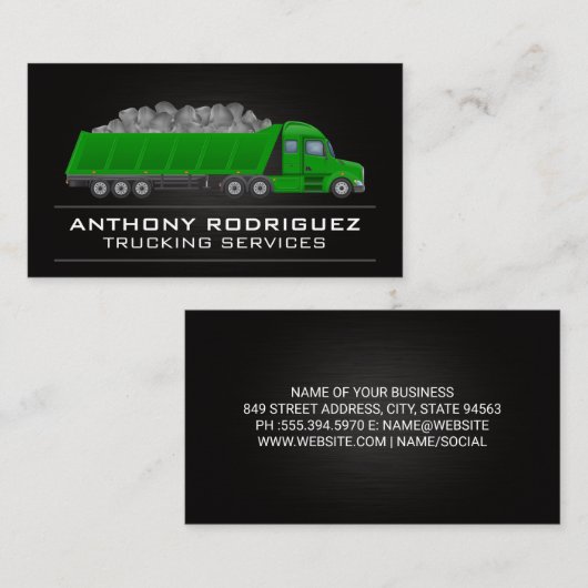 groene semi-driver | logistiek vervoer visitekaartje (Voorkant / Achterkant)