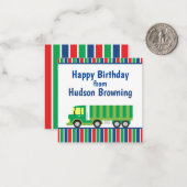 Groene Semi Truck Gepersonaliseerde Gift Note Kaar Notitiekaartje (Voorkant / Achterkant in situ)