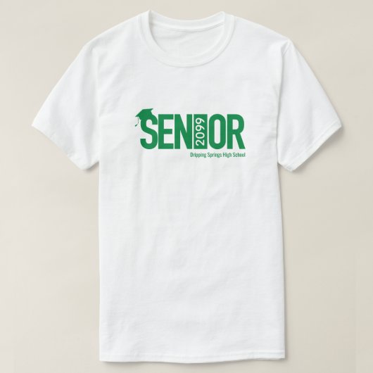 Groene SENIOR met Afstuivingslampje T-shirt (Design voorkant)