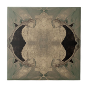  groene Sepia Black Victoriaans Art Nouveau Tegeltje