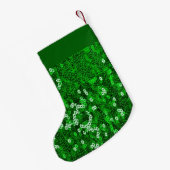 Groene sequenpatroon kleine kerstsok (Achterkant (Hangend))