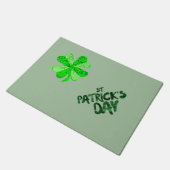  groene sequentie shamrock St Patrick glitter Deurmat (Schuin)