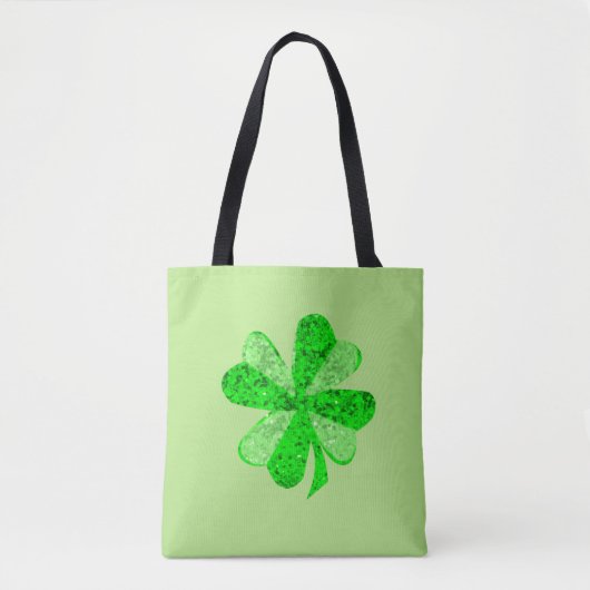  groene sequentie shamrock St Patrick glitter Tote Bag (Voorkant)