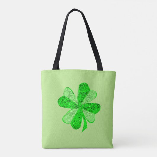  groene sequentie shamrock St Patrick glitter Tote Bag (Achterkant)