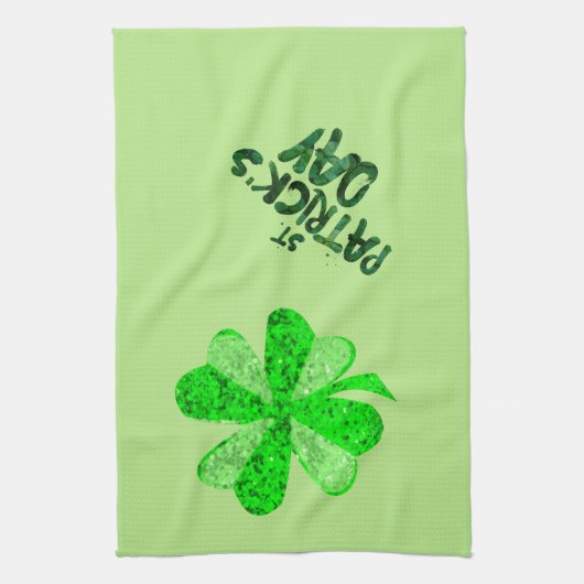 groene sequentie shamrock St Patrick's Day Theedoek (Verticaal)