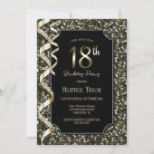 Groene Sequins 18e Verjaardagsfeestje Kaart (Voorkant)