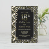 Groene Sequins 18e Verjaardagsfeestje Kaart (Staand voorkant)
