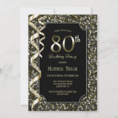 Groene Sequins 80e Verjaardagsfeestje Kaart (Voorkant)