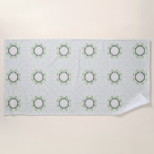 Groene Serene Bloom Strandlaken (Voorkant)